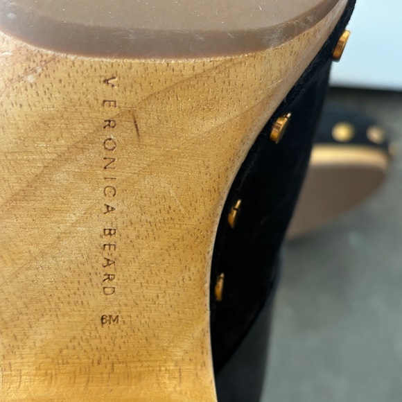 NWOB Veronica Beard Dacey Buckle Genuine Suede Slip On Clogs - Picture 8 of 10